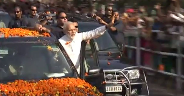 Watch: Prime Minister Narendra Modi arrives in Bhubaneswar