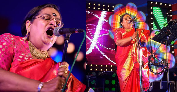 Usha Uthup performs at Khallikote College stadium, Berhampur
